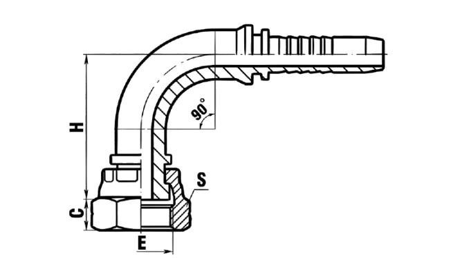 90° BSP Female Flat Seal (22291)
